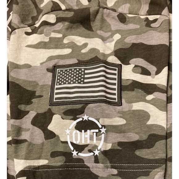 Mens Colosseum Tee T-Shirt Military Home of the Brave Camo w Patches Large NWT - Picture 4 of 7